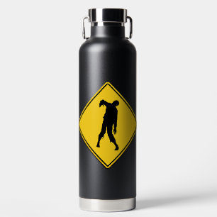 Zombie Warning Halloween Water Bottle