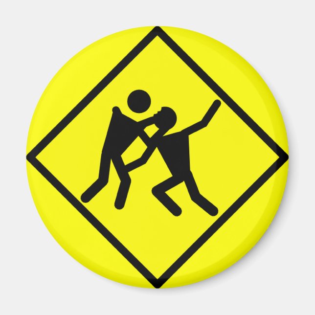 Zombie Warning Road Sign Magnet (Front)