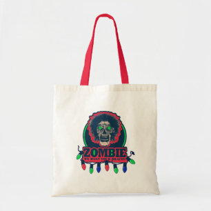 Zombie - We Want Your Brains -Christmas Lights Tote Bag