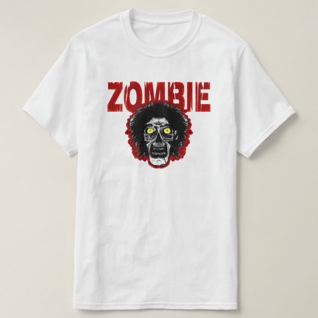 ZOMBIE with Head Red T-Shirt (Design Front)