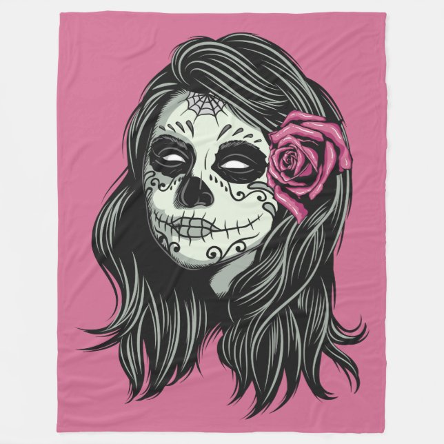 Zombie Woman custom colour fleece blankets (Front)
