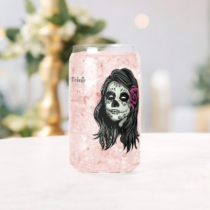 Zombie Woman custom name Can Glass
