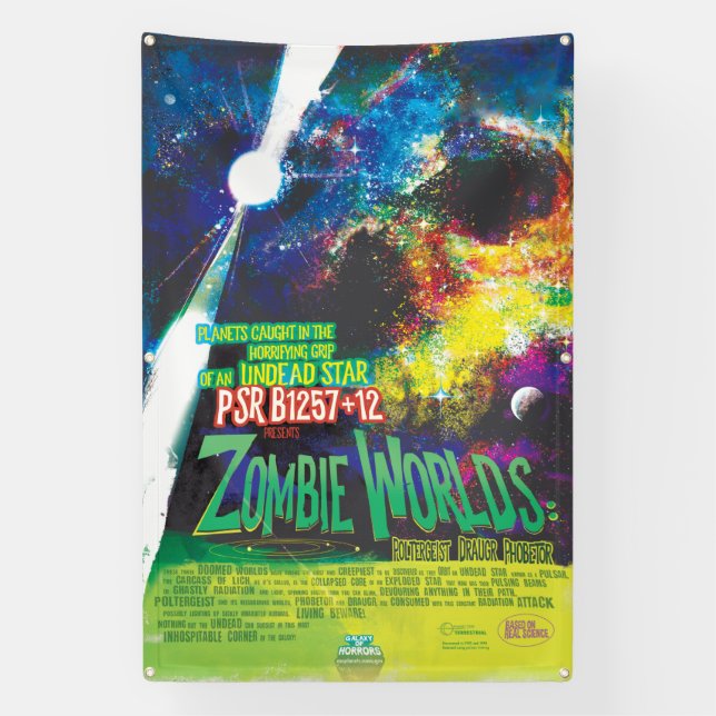 Zombie Worlds Halloween Galaxy of Horrors Banner (Vertical)