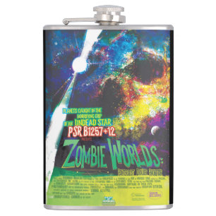 Zombie Worlds Halloween Galaxy of Horrors Hip Flask