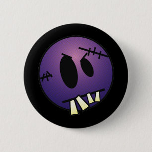 ZOMBIECON FACE - PURPLE 6 CM ROUND BADGE