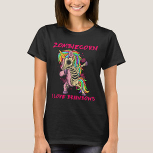 Zombiecorn I Love Brainbows Zombie Halloween Unico T-Shirt