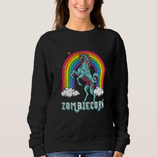 Zombiecorn Zombie Unicorn Rainbow Scary Halloween  Sweatshirt