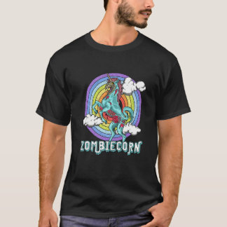 Zombiecorn Zombie Unicorn Rainbow Spooky Halloween T-Shirt