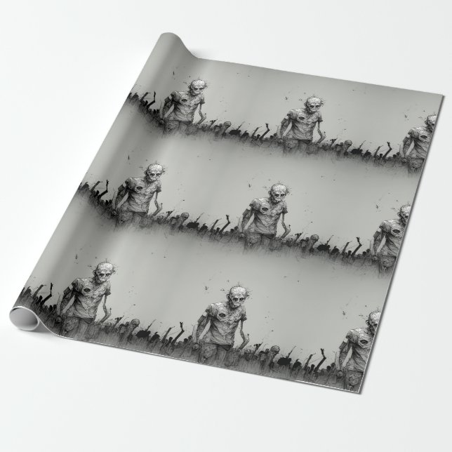 Zombiefied Wrapping Paper (Unrolled)