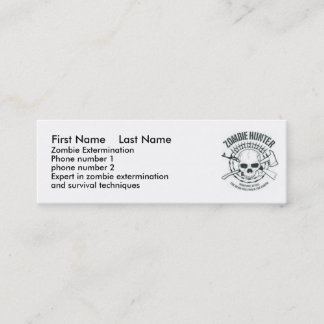 zombiehunter, First Name    Last Name, Zombie E... Mini Business Card