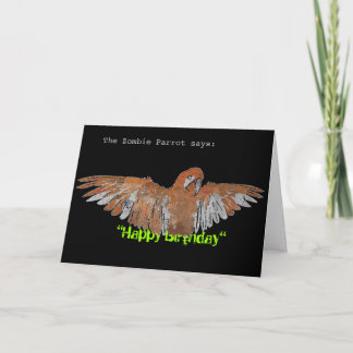 ZombieParrot "Happy Birthday" Card (red/black)