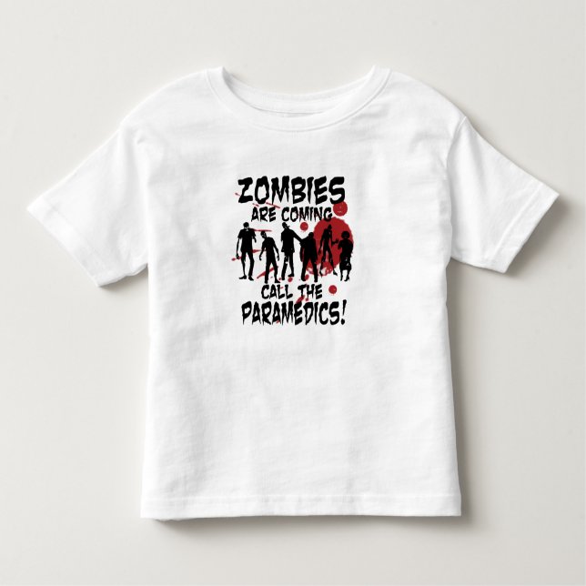 Zombies Are Coming Call The Paramedics Kid Shirt (Front)