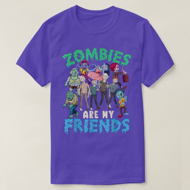 Zombies Are My Friend Halloween Costume Kids Boys  T-Shirt (Design Front)