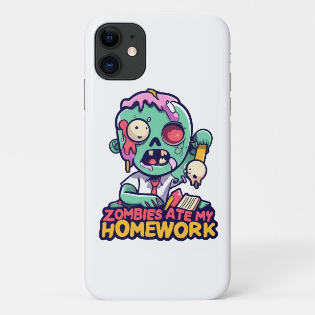 Zombies Ate My Homework Case-Mate iPhone Case (Back)