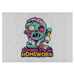Zombies Ate My Homework Cutting Board