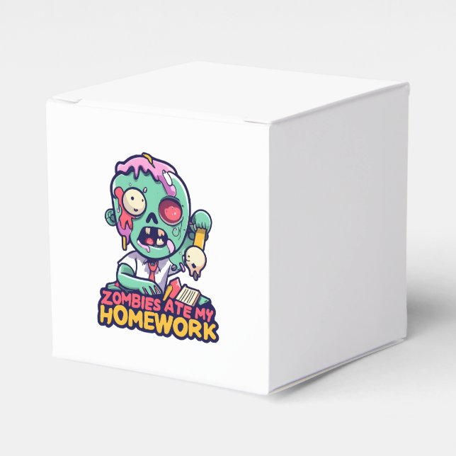 Zombies Ate My Homework Favour Box (Front Side)
