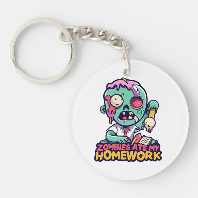Zombies Ate My Homework Key Ring (Front)