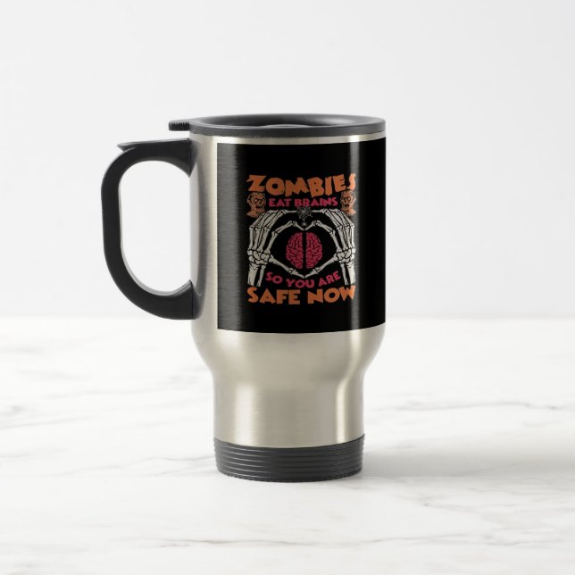 Zombies Eat Brains Classic Travel Mug (Left)