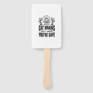 Zombies Eat Brains Funny Halloween Vector Design_1 Hand Fan
