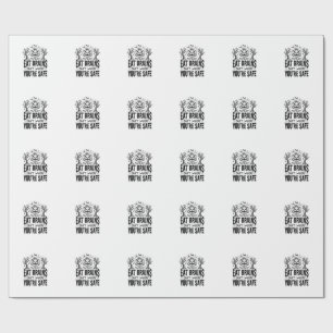 Zombies Eat Brains Funny Halloween Vector Design_1 Wrapping Paper