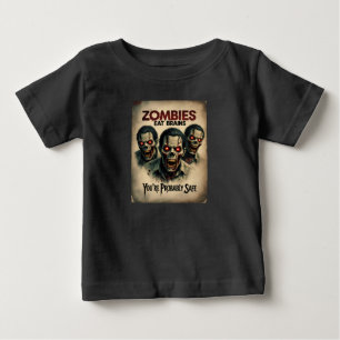 Zombies Eat Brains Halloween Funny Baby T-Shirt