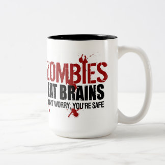 ZOMBIES EAT BRAINS Two-Tone COFFEE MUG
