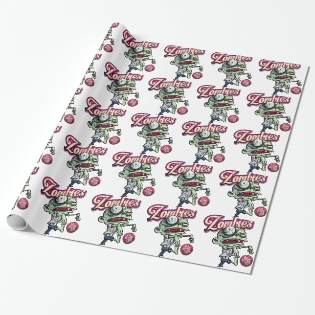 Zombies eat Brains Wrapping Paper (Unrolled)