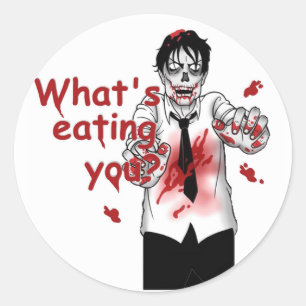 Zombies Eating Classic Round Sticker