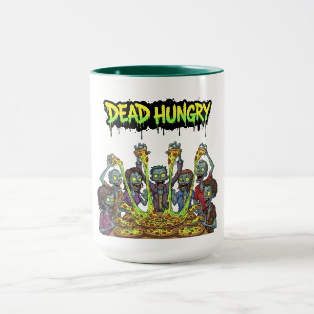 Zombies Eating Pizza Mug (Center)