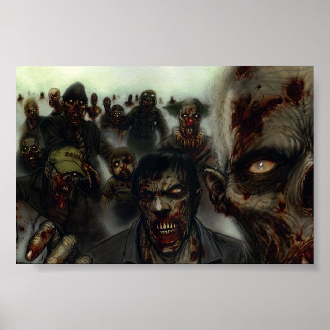 Zombies Halloween Wall Poster (Front)