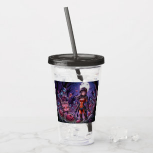 Zombies Hand-out Brains Halloween Trick or Treat Acrylic Tumbler