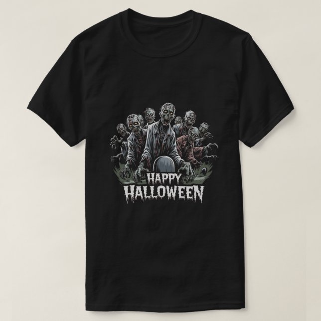Zombies: Happy Halloween T-Shirt (Design Front)