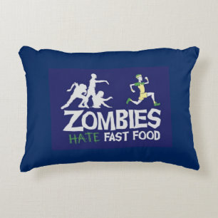Zombies Hate Fast Food Decorative Cushion