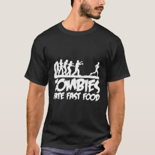 Zombies Hate Fast Food funny Halloween Runner zomb T-Shirt
