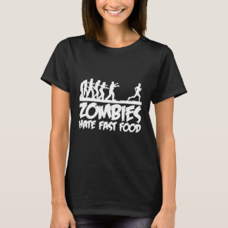 Zombies Hate Fast Food funny Halloween Runner zomb T-Shirt