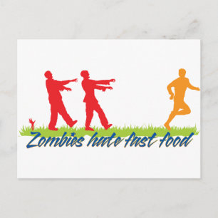 Zombies Hate Fast Food Postcard