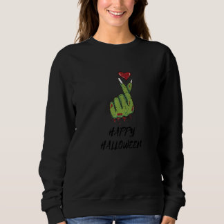 Zombies Heart Hand Sign Spooky Halloween Zombie Me Sweatshirt