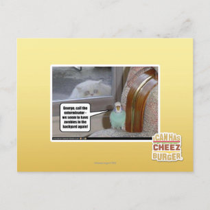 Zombies in the backyard postcard