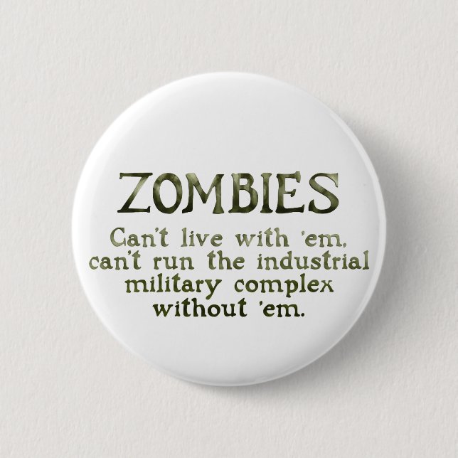 Zombies Industrial Military Complex 6 Cm Round Badge (Front)
