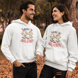Zombies Love Is Brainy – Funny Halloween Hoodie