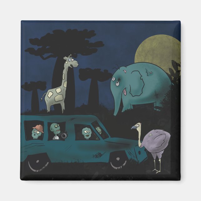 Zombies on Safari Magnet (Front)