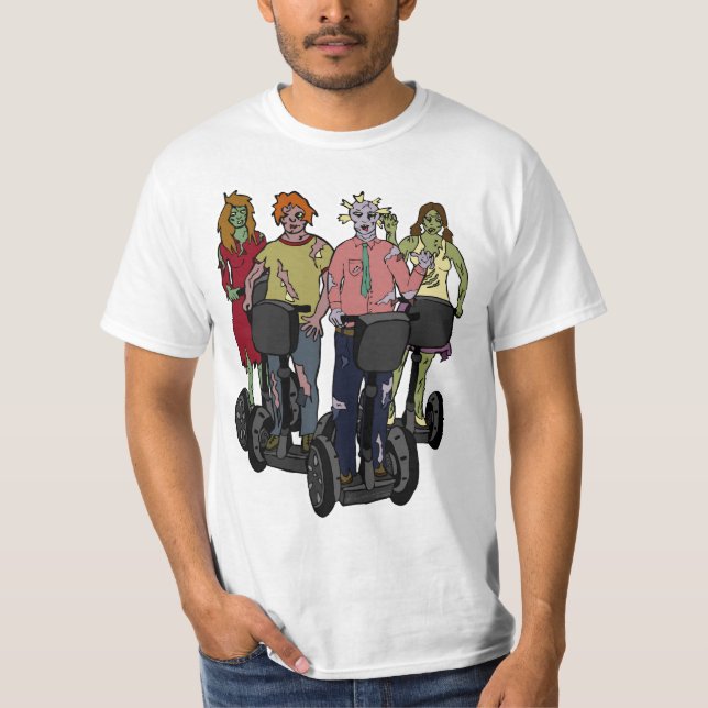 Zombies on Segways 2, light shirt (Front)