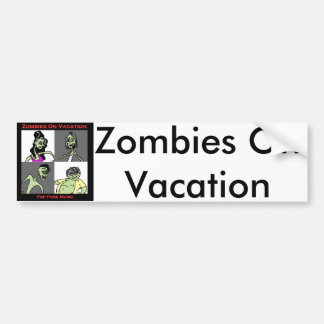 Zombies On Vacation - Four Faces Bumper Sticker
