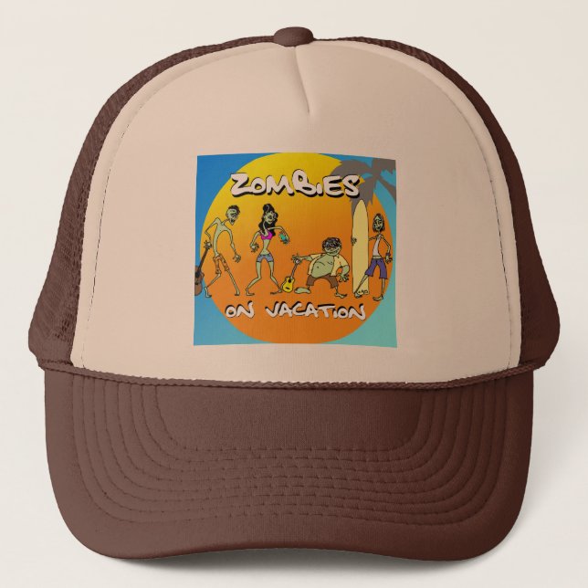 Zombies On Vacation Trucker Hat (Front)