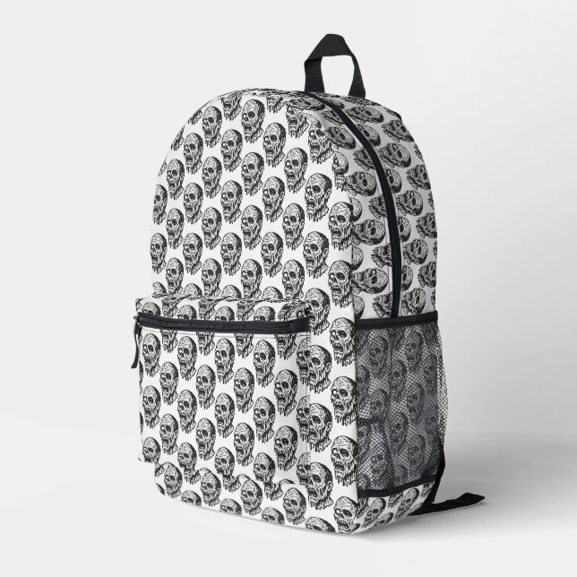 Zombies Printed Backpack (Back Corner Right)