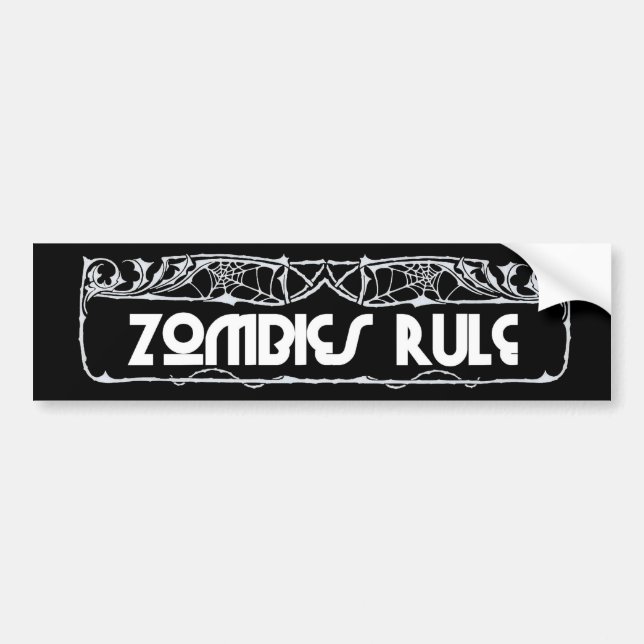 "Zombies Rule" Bumper Sticker (Front)