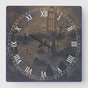 Zombies Square Roman Numerals Clock