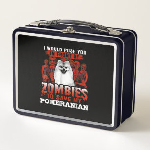 Zombies to save my Pomeranian Metal Lunch Box