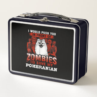 Zombies to save my Pomeranian Metal Lunch Box
