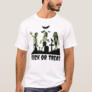 Zombies Trick or Treat Design T-Shirt